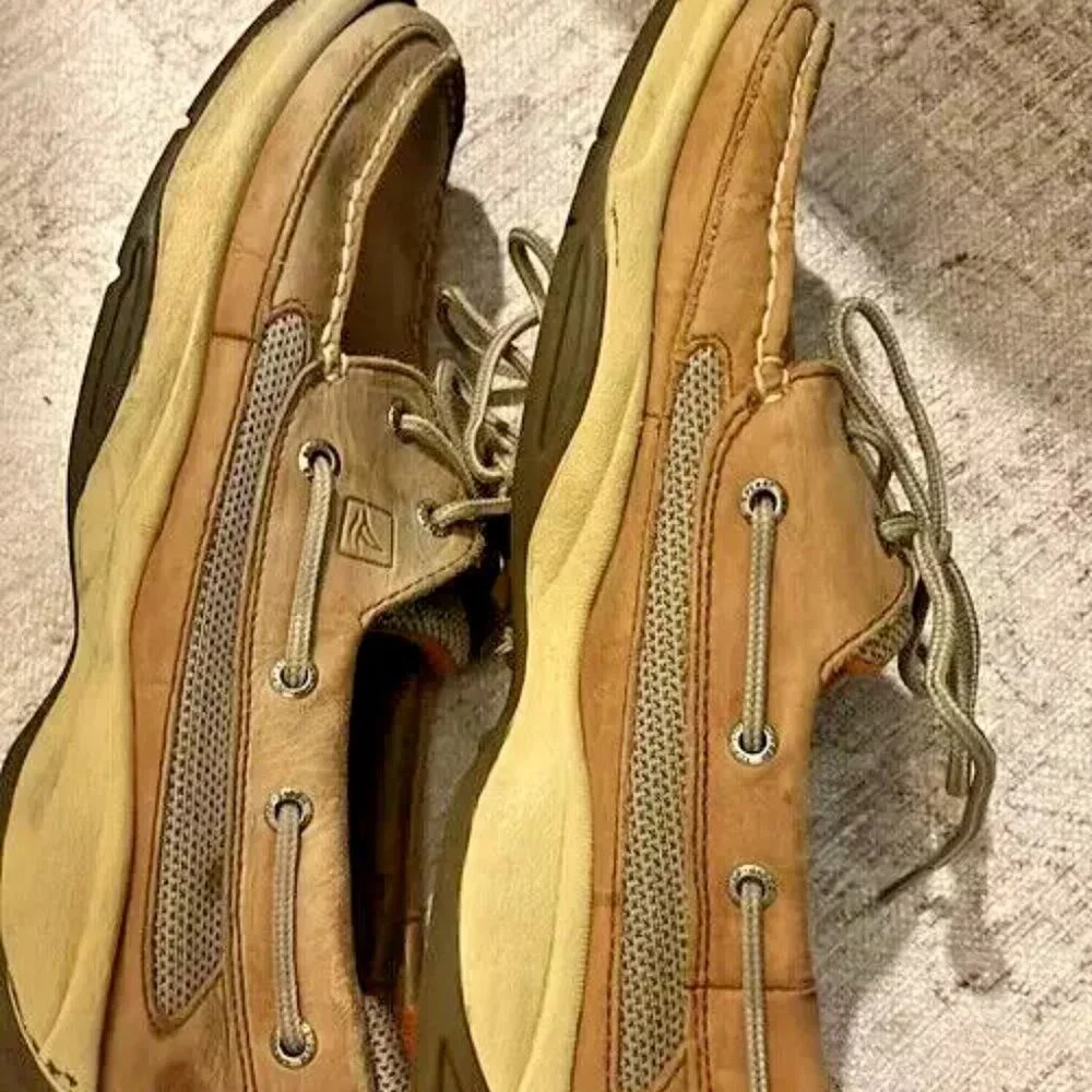 Sperry Intrepid Top Sider Leather Men's Boat‎ Shoes Tan 777924 Size US 10 SALE